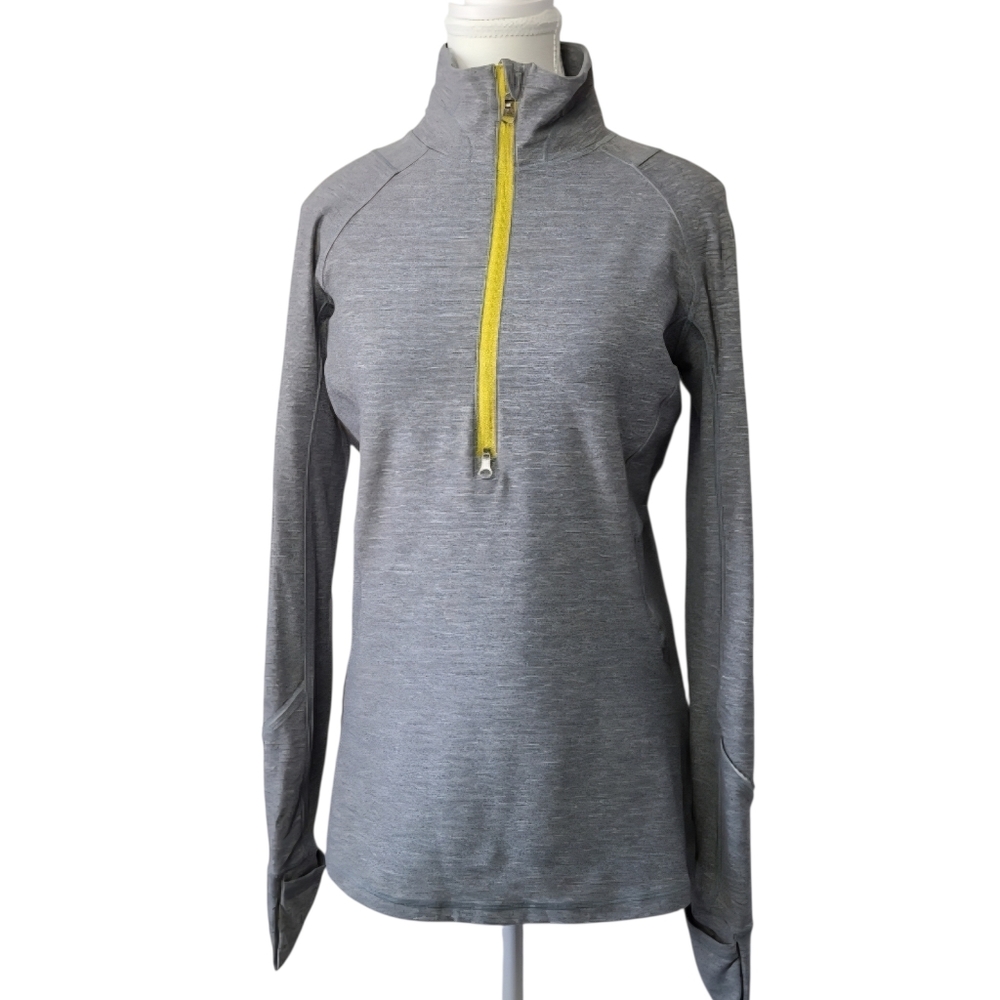 Lululemon Run Your Pace gray half zip pullover size 10 athleisure activewear